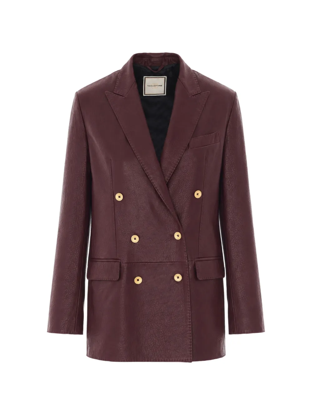 Tagliatore Josie double-breasted leather jacket Paars