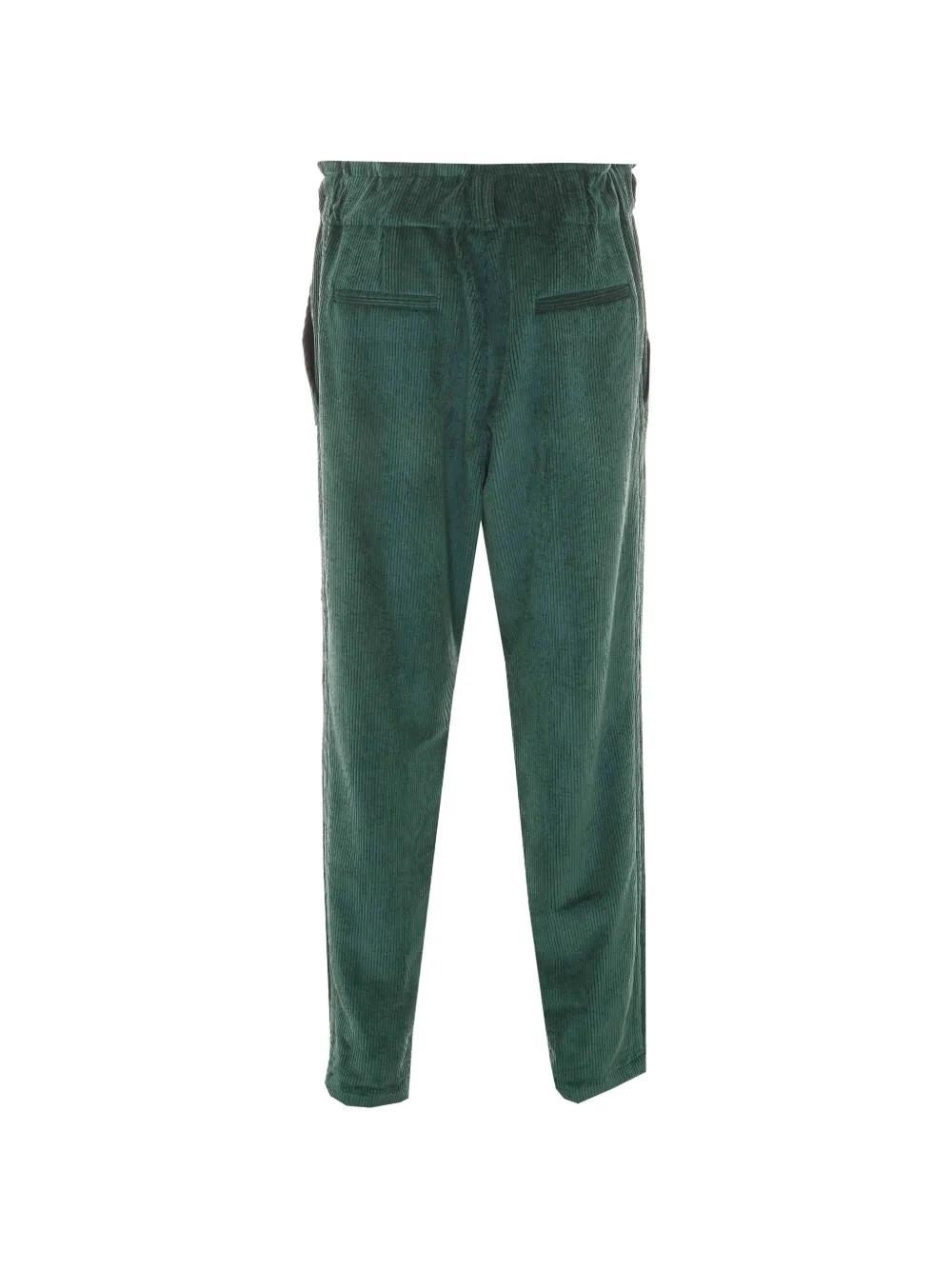 Rue du Bac Broek met ribfluwelen effect en zak-detail Groen