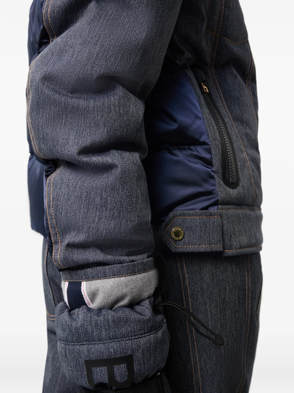 BOGNER Dena ski-jack met lammy kraag en denim-effect Blauw