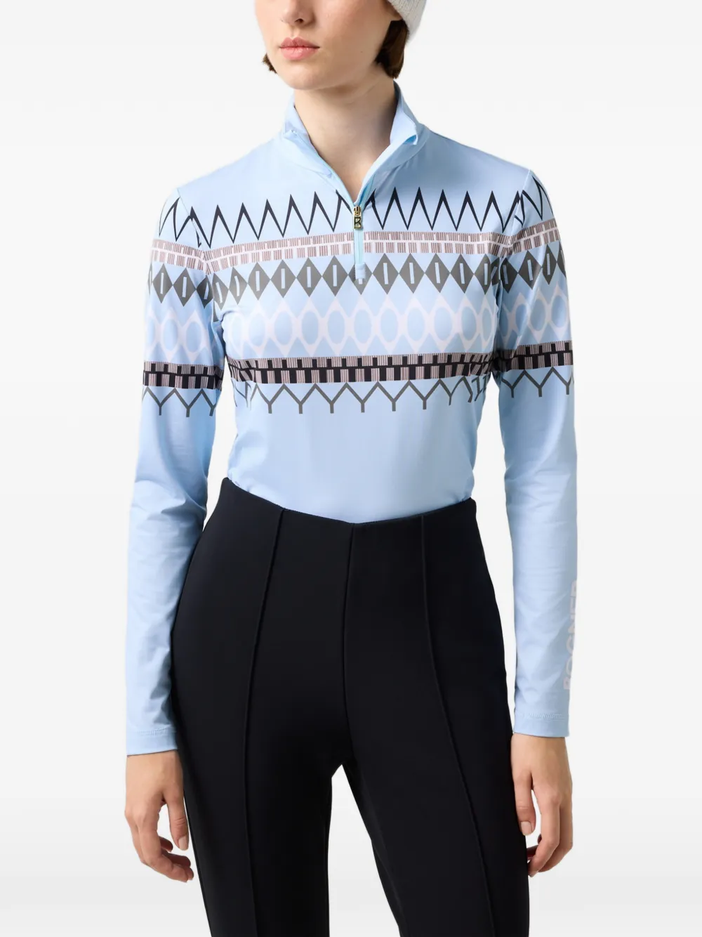 BOGNER Beline basislaag met geometrische print Blauw