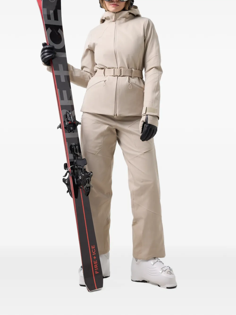 BOGNER FIRE+ICE +ICE Moia belted ski jacket Beige
