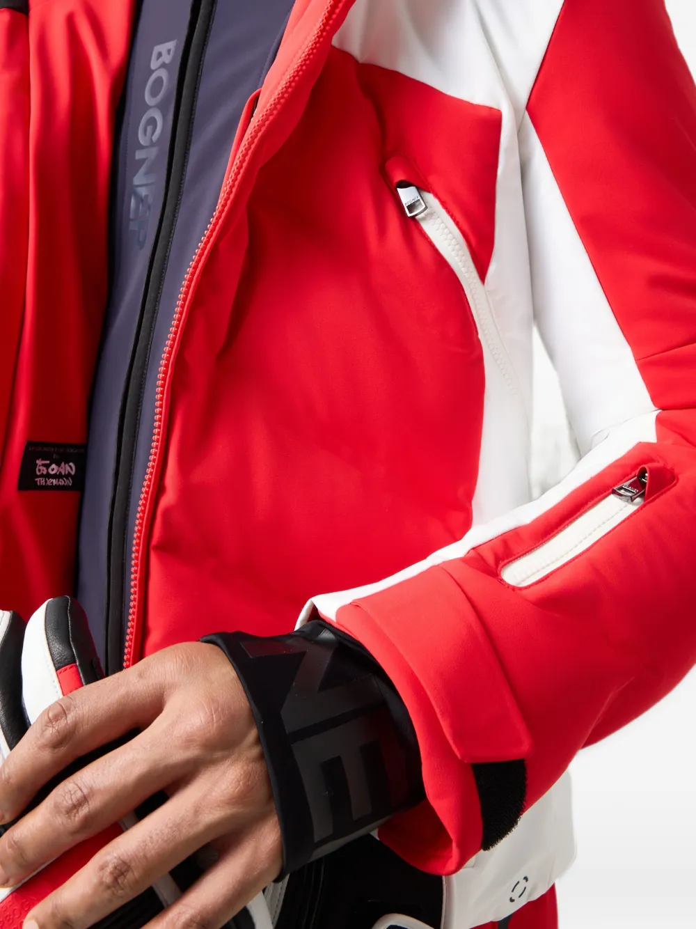BOGNER Jervie ski-jack met vlakken Rood