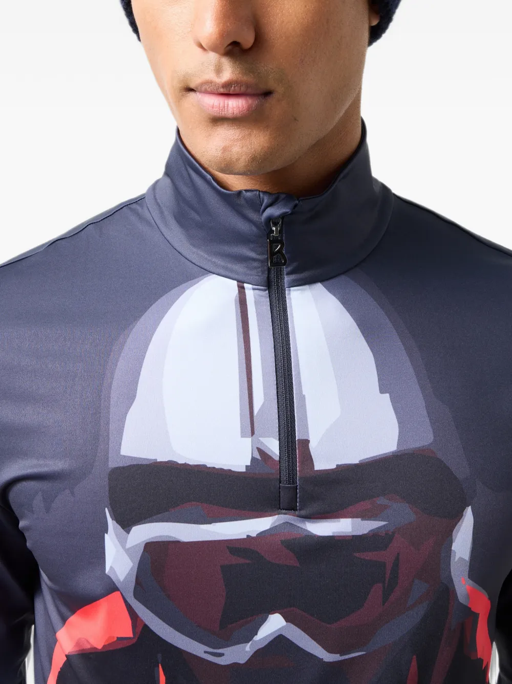 BOGNER Verti performance top met grafische print Blauw