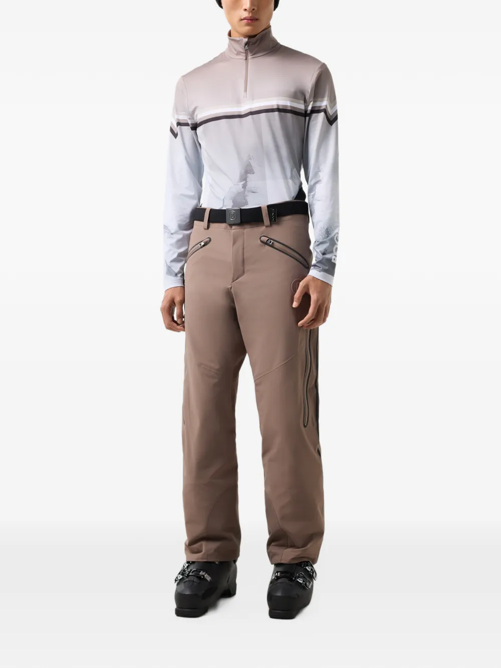 BOGNER Verti top met alpine-print Grijs