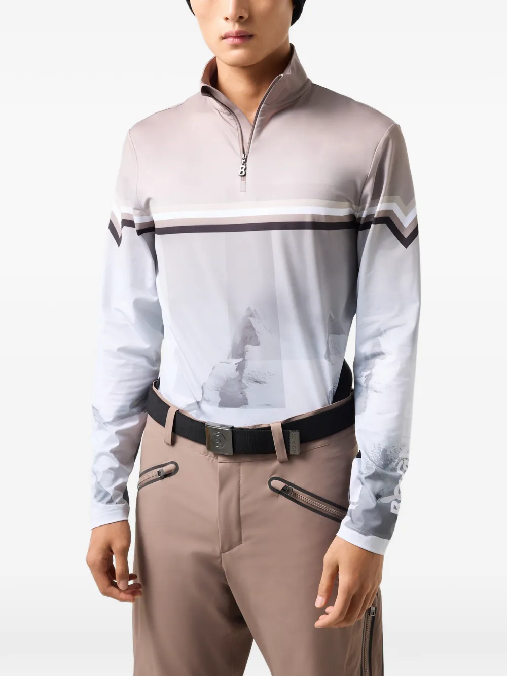 BOGNER Verti top met alpine-print Grijs
