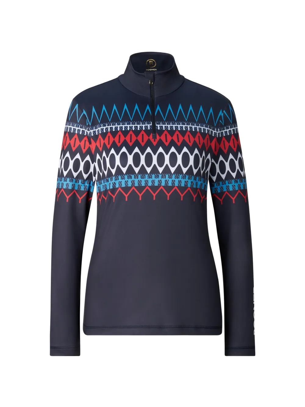 BOGNER Beline geometric-print base layer - Blu