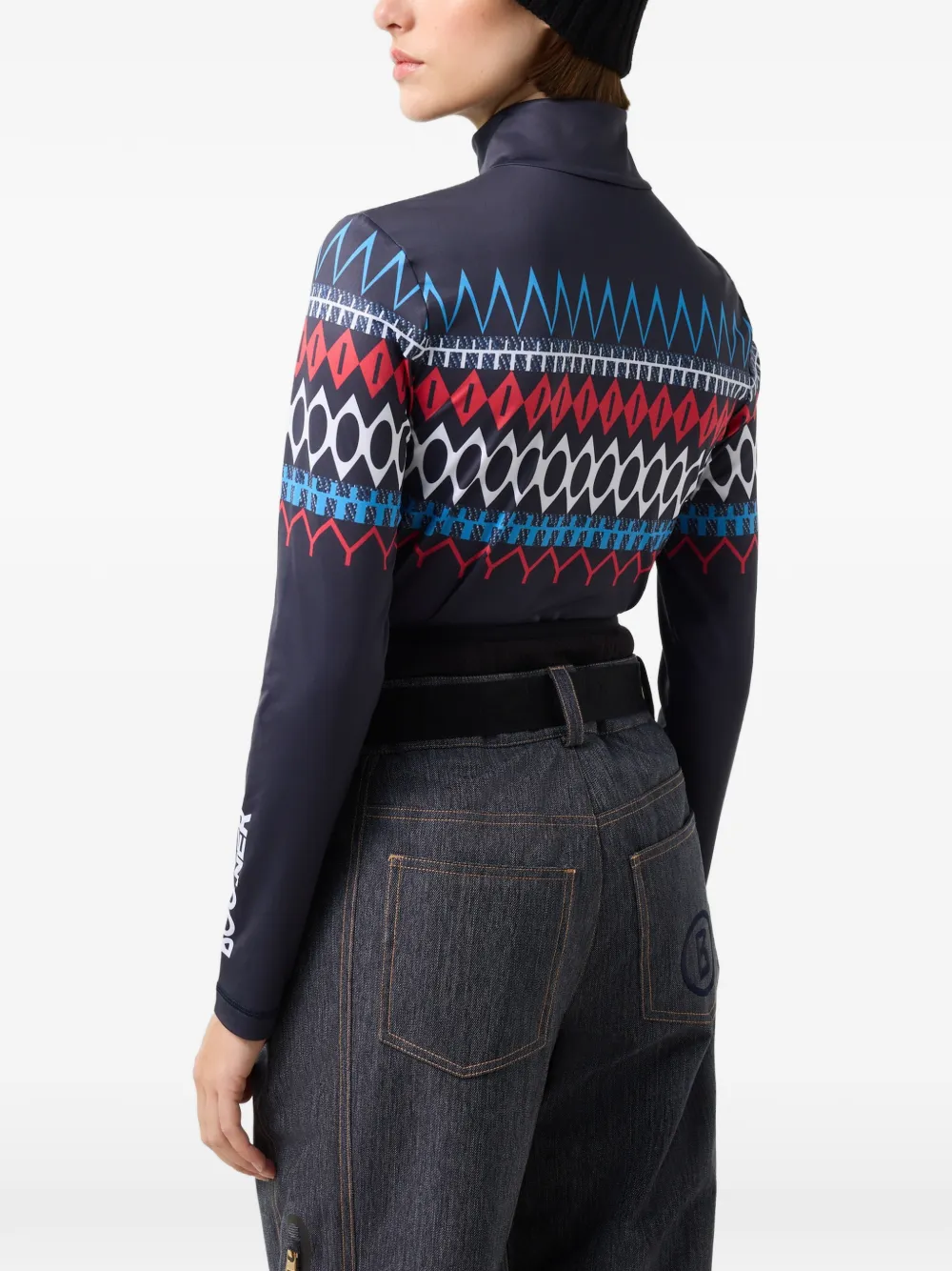 BOGNER Beline basislaag met geometrische print Blauw