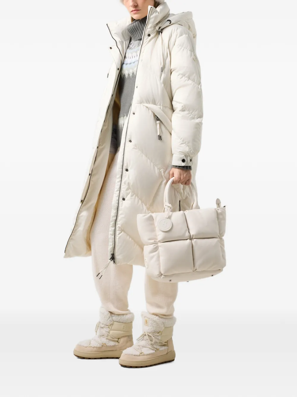 BOGNER Ginny quilted hooded coat Wit