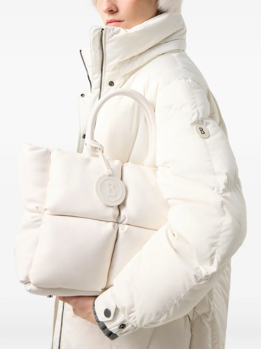 BOGNER Ginny quilted hooded coat Wit