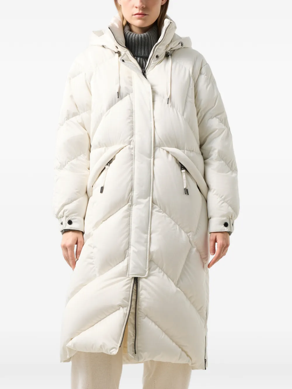 BOGNER Ginny quilted hooded coat Wit