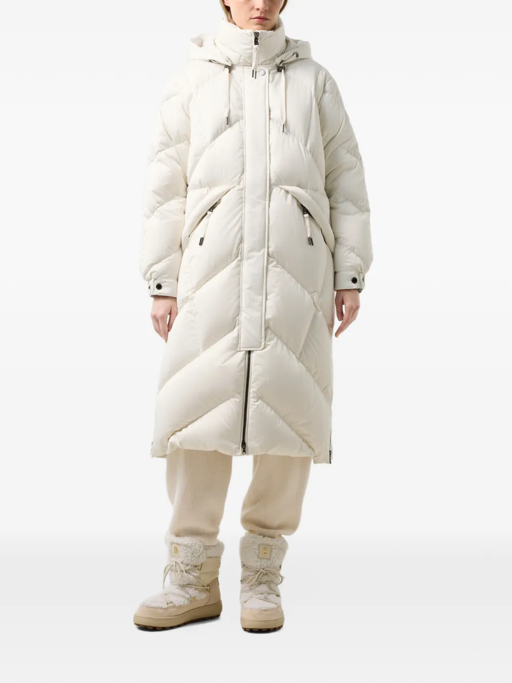 BOGNER Ginny quilted hooded coat Wit
