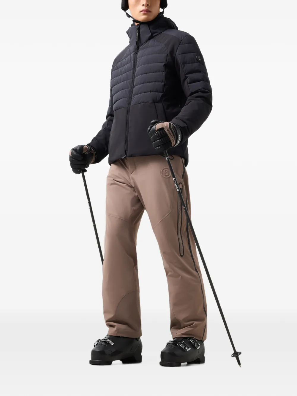 BOGNER Hennik quilted panelled ski jacket Zwart