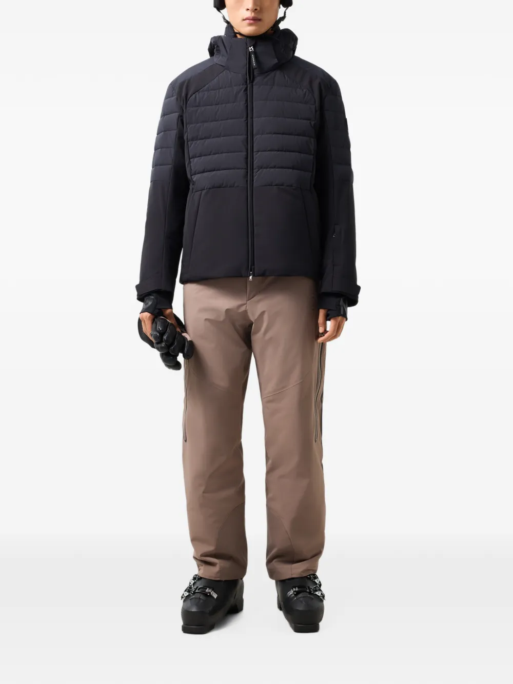 BOGNER Hennik quilted panelled ski jacket Zwart
