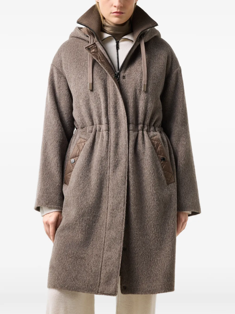 BOGNER Amory hooded drawstring coat Bruin