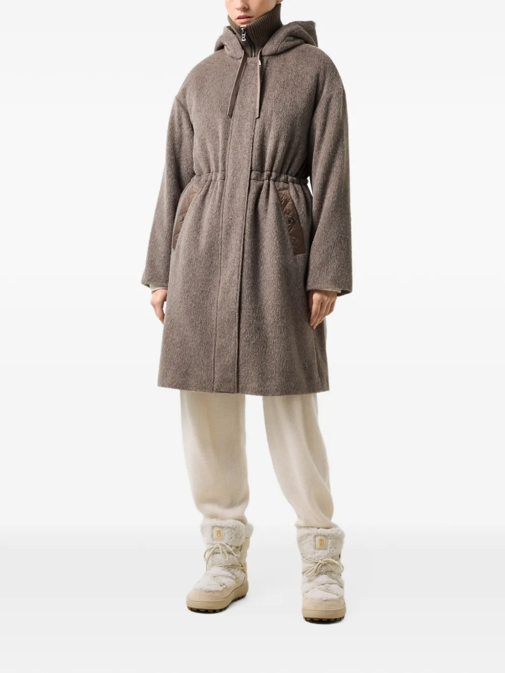 BOGNER Amory hooded drawstring coat Bruin