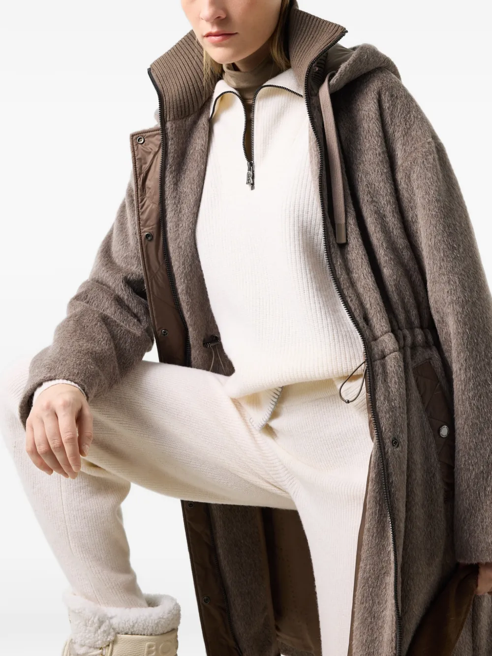 BOGNER Amory hooded drawstring coat Bruin