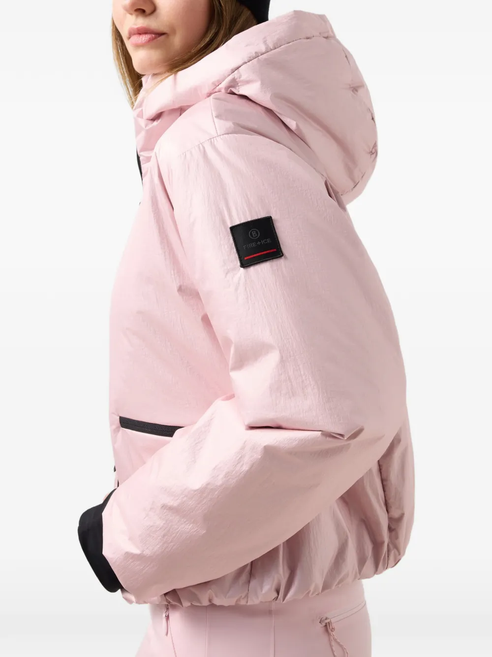 BOGNER FIRE+ICE Celina ski-jack met metallic afwerking en capuchon Roze