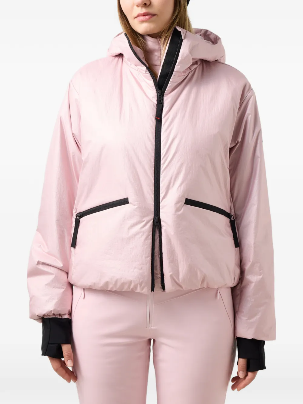 BOGNER FIRE+ICE Celina ski-jack met metallic afwerking en capuchon Roze