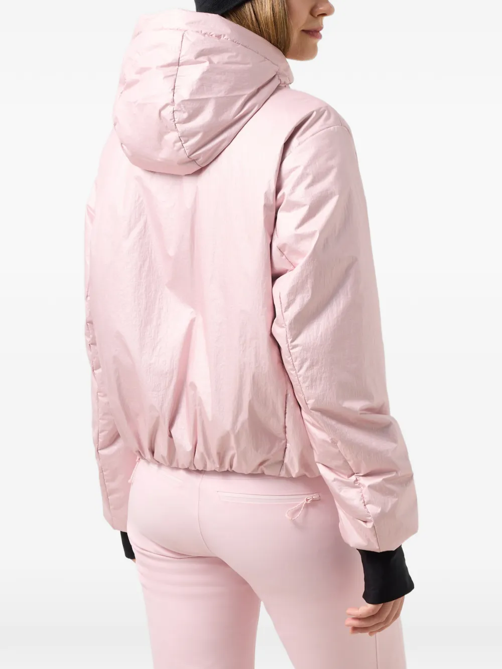 BOGNER FIRE+ICE Celina ski-jack met metallic afwerking en capuchon Roze