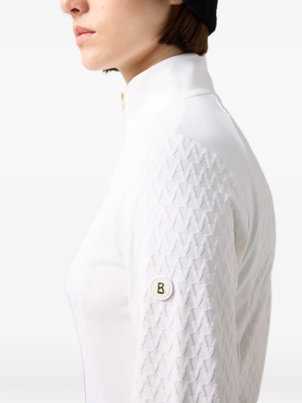 BOGNER Claya performance top met jacquard vlak Wit
