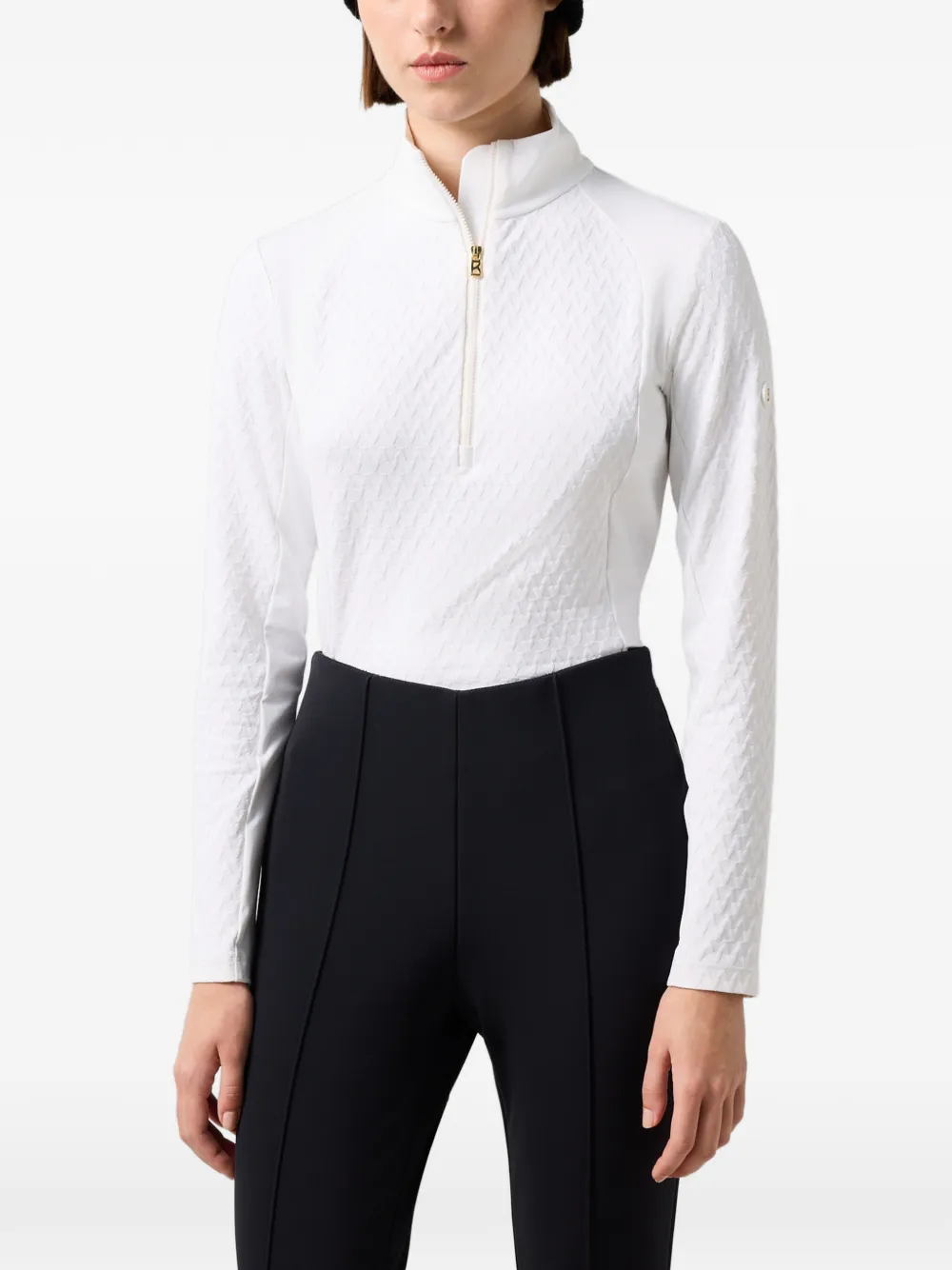 BOGNER Claya performance top met jacquard vlak Wit