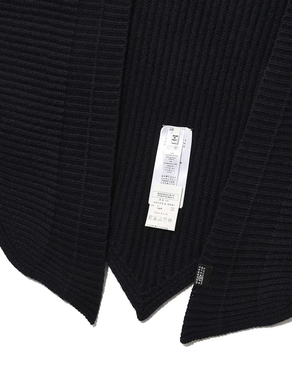 MM6 Maison Margiela ribbed-knit triangular scarf Blauw