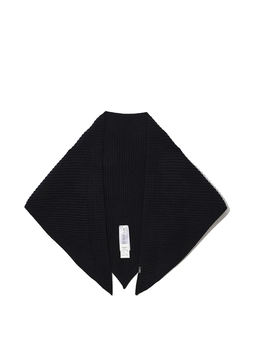 MM6 Maison Margiela ribbed-knit triangular scarf Blauw