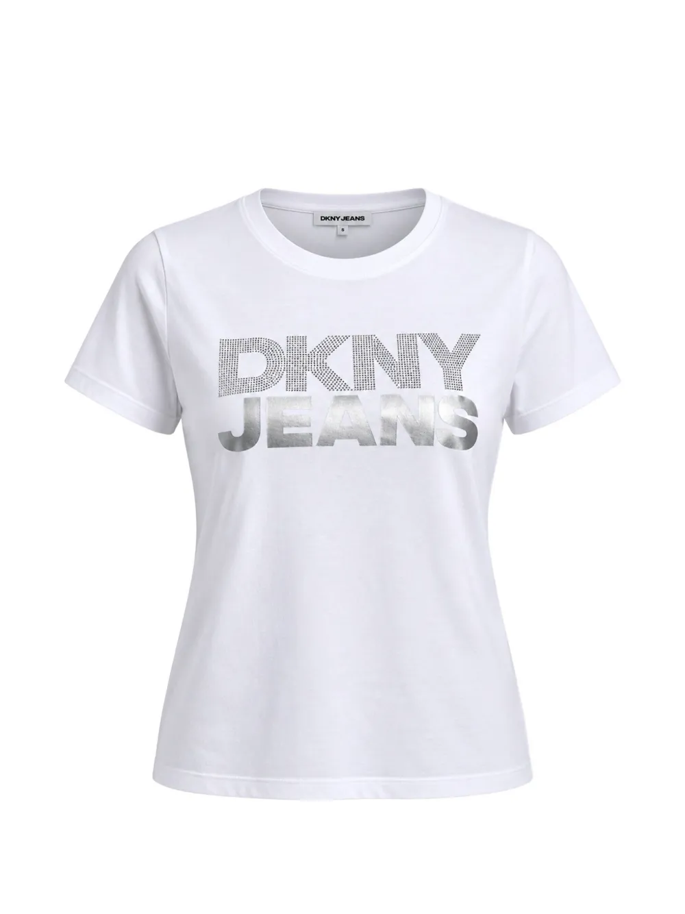 DKNY logo-print rhinestone-embellished T-shirt Wit