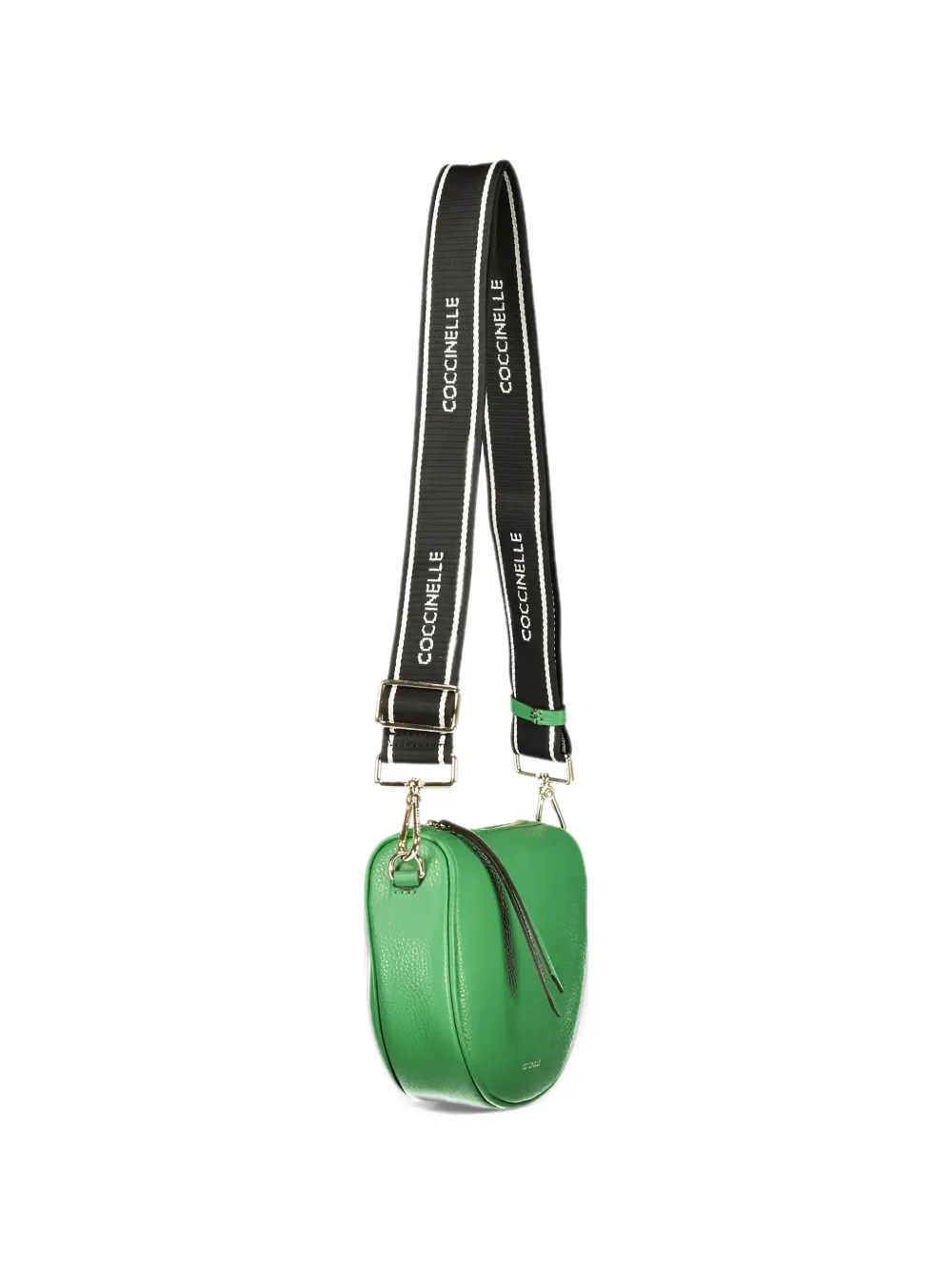 Coccinelle pebbled logo-print shoulder bag - Verde