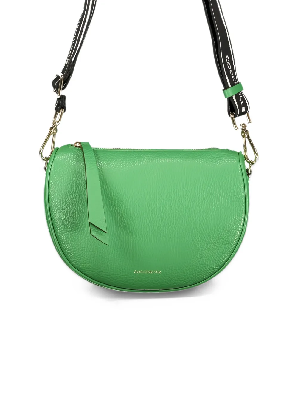 Coccinelle pebbled logo-print shoulder bag Groen