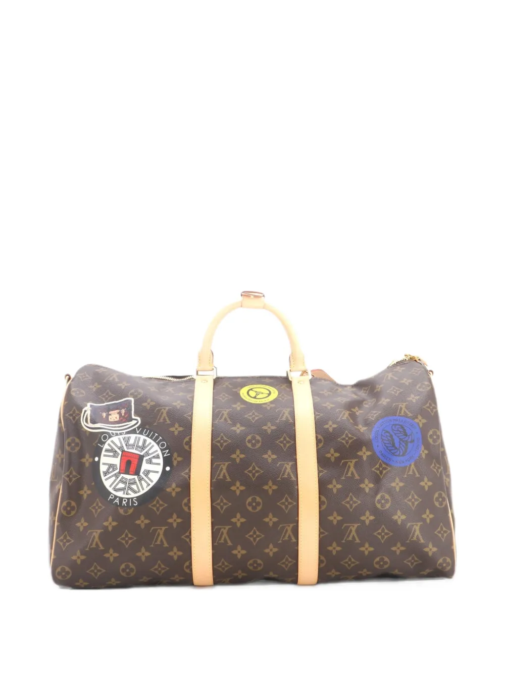 Louis Vuitton Pre-Owned Keepall Bandouliere Bag Limited Edition World Tour Monogram Canvas 50 travel bag - Marrone