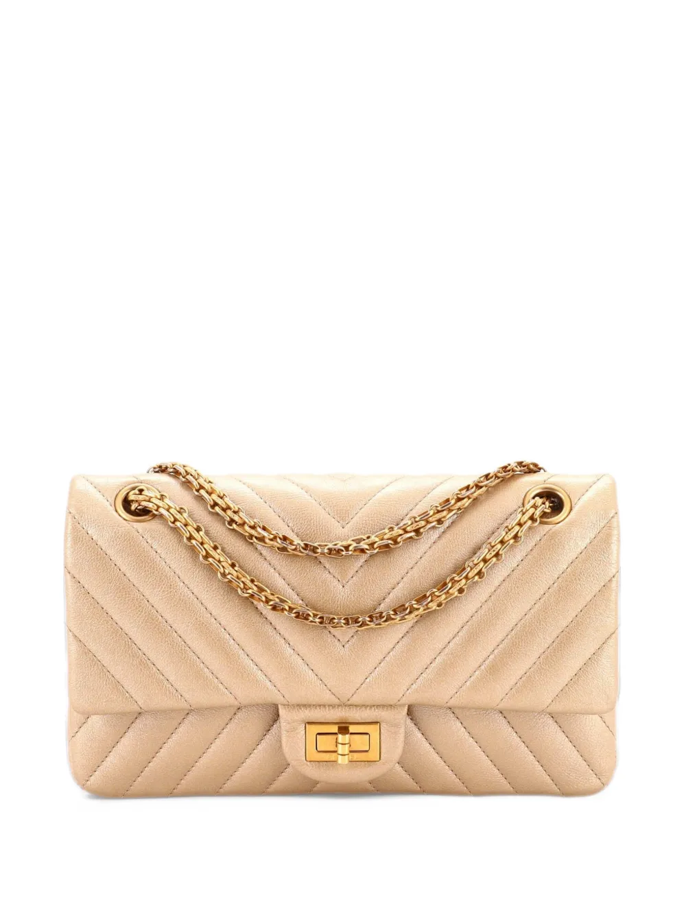CHANEL Pre-Owned Reissue 2.55 Flap Bag Chevron Sheepskin 225 shoulder bag - Oro