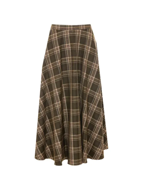 Rue du Bac check-print midi skirt