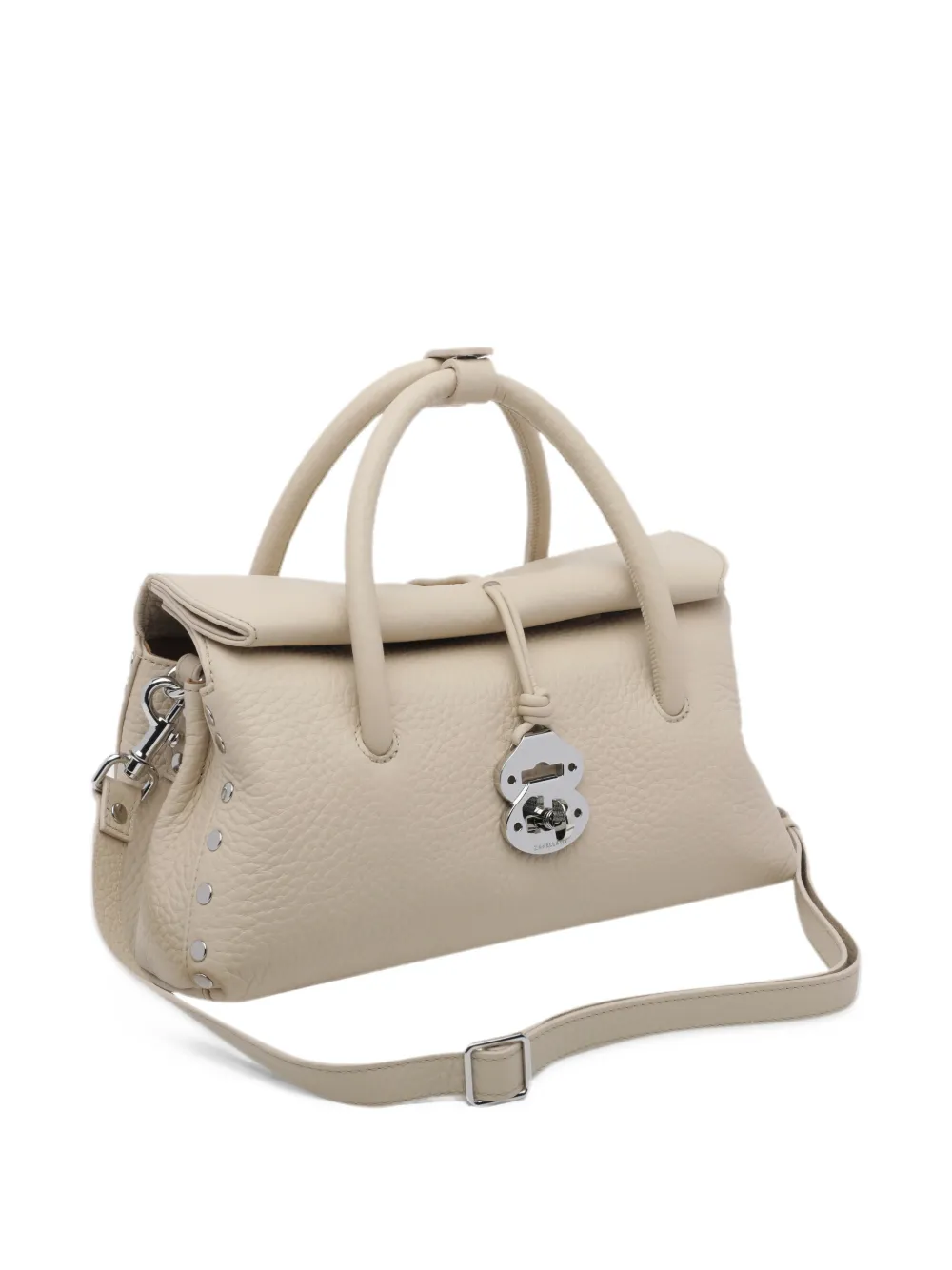 Zanellato small Dotta pebbled-leather tote bag Wit