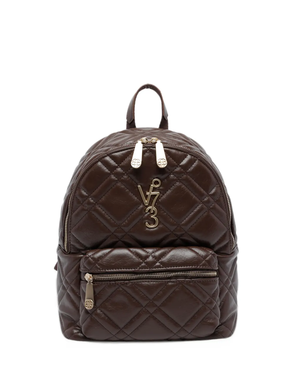 V°73 quilted logo-plaque backpack - Marrone