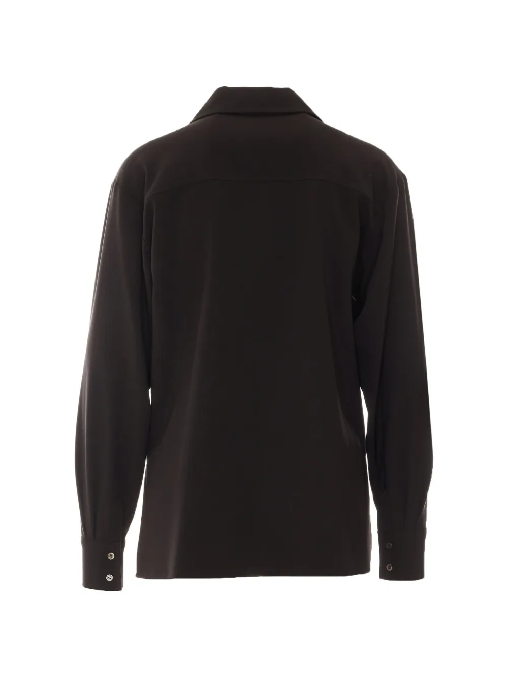 Rue du Bac V-neck long-sleeve blouse Zwart