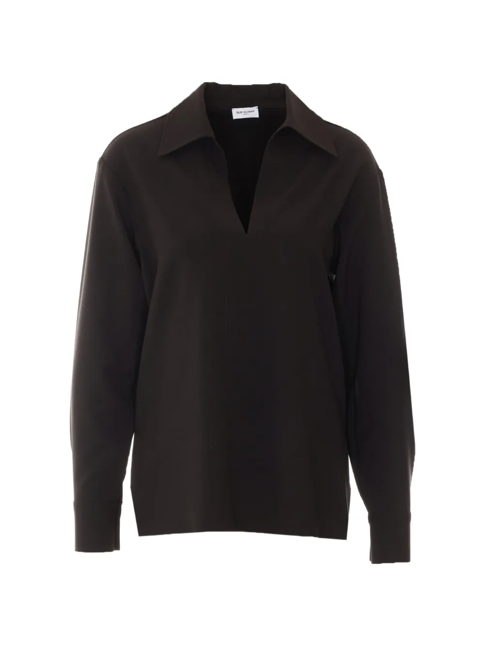 Rue du Bac V-neck long-sleeve blouse - Nero
