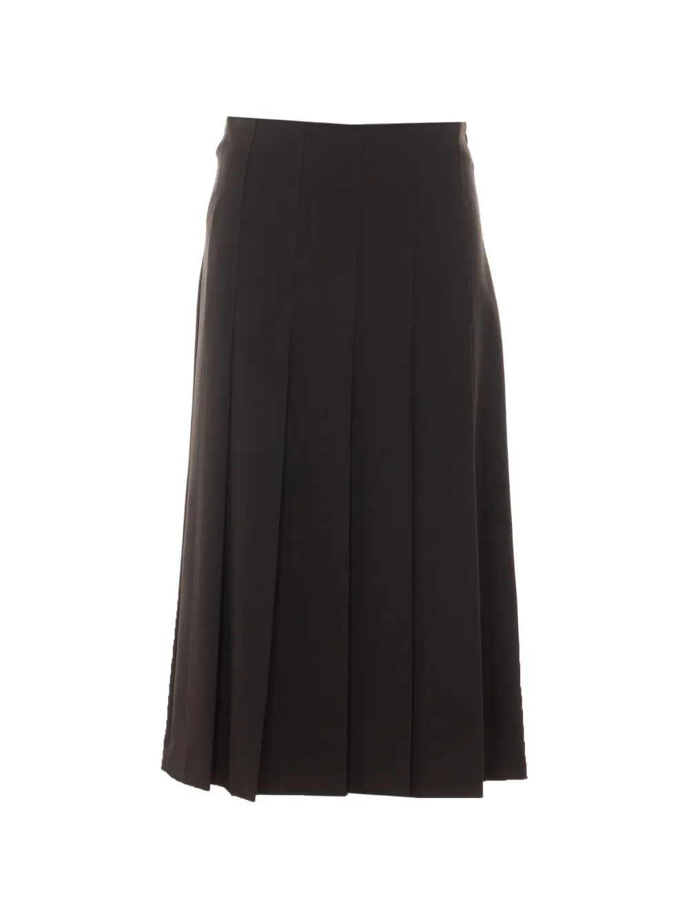 Rue du Bac pleated rear-slit midi skirt - Nero