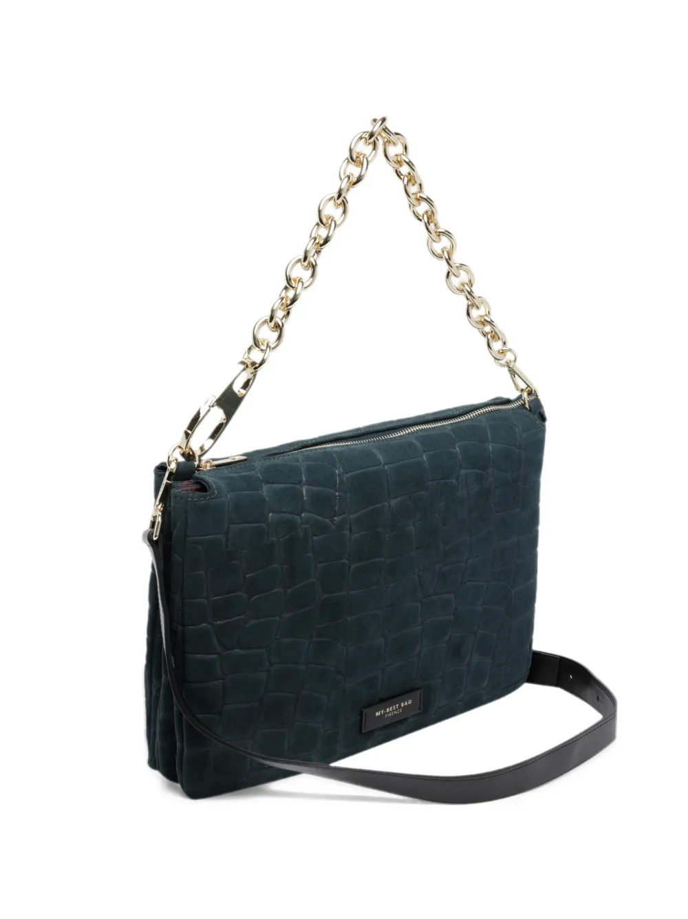 MY BEST BAG Reflex crocodile-effect tote bag Groen