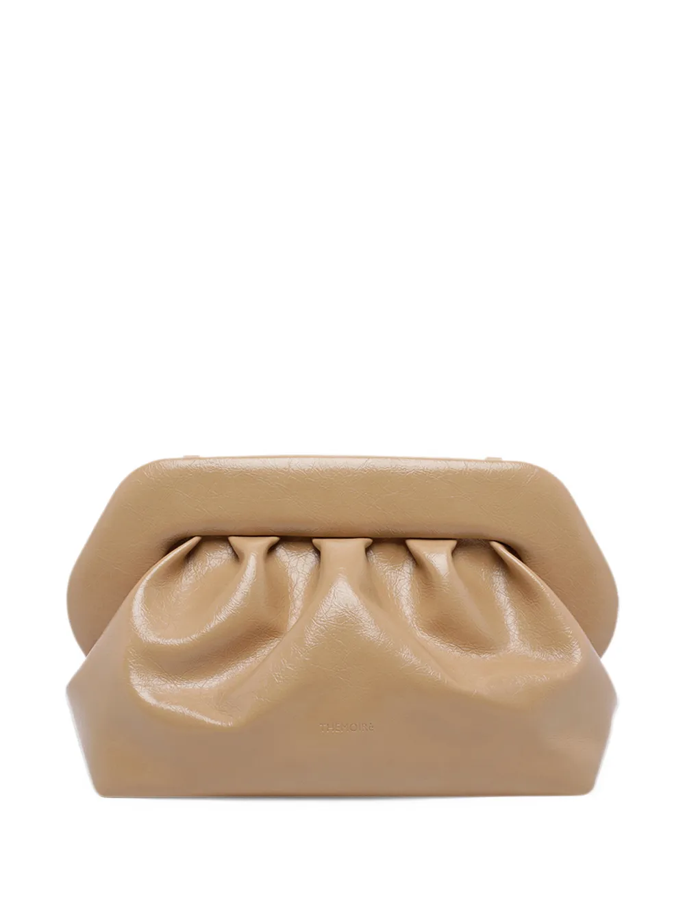 Themoirè Bios ruched clutch bag Beige