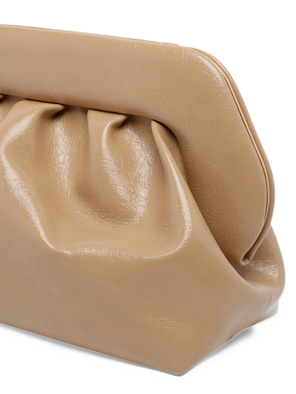 Themoirè Bios ruched clutch bag Beige
