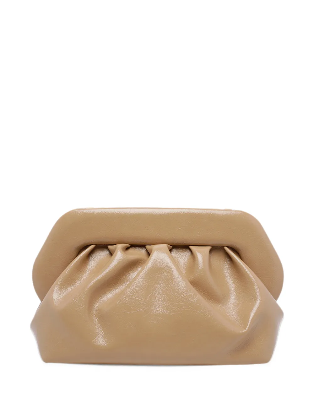 Themoirè Bios ruched clutch bag Beige