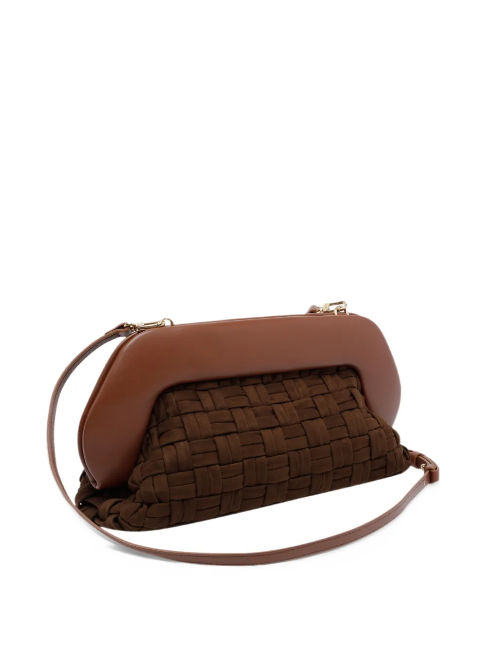 Themoirè Bios woven clutch bag Bruin
