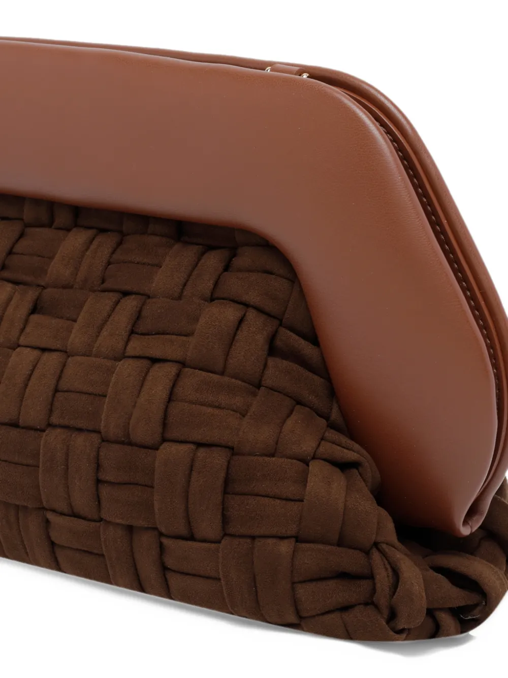 Themoirè Bios woven clutch bag Bruin