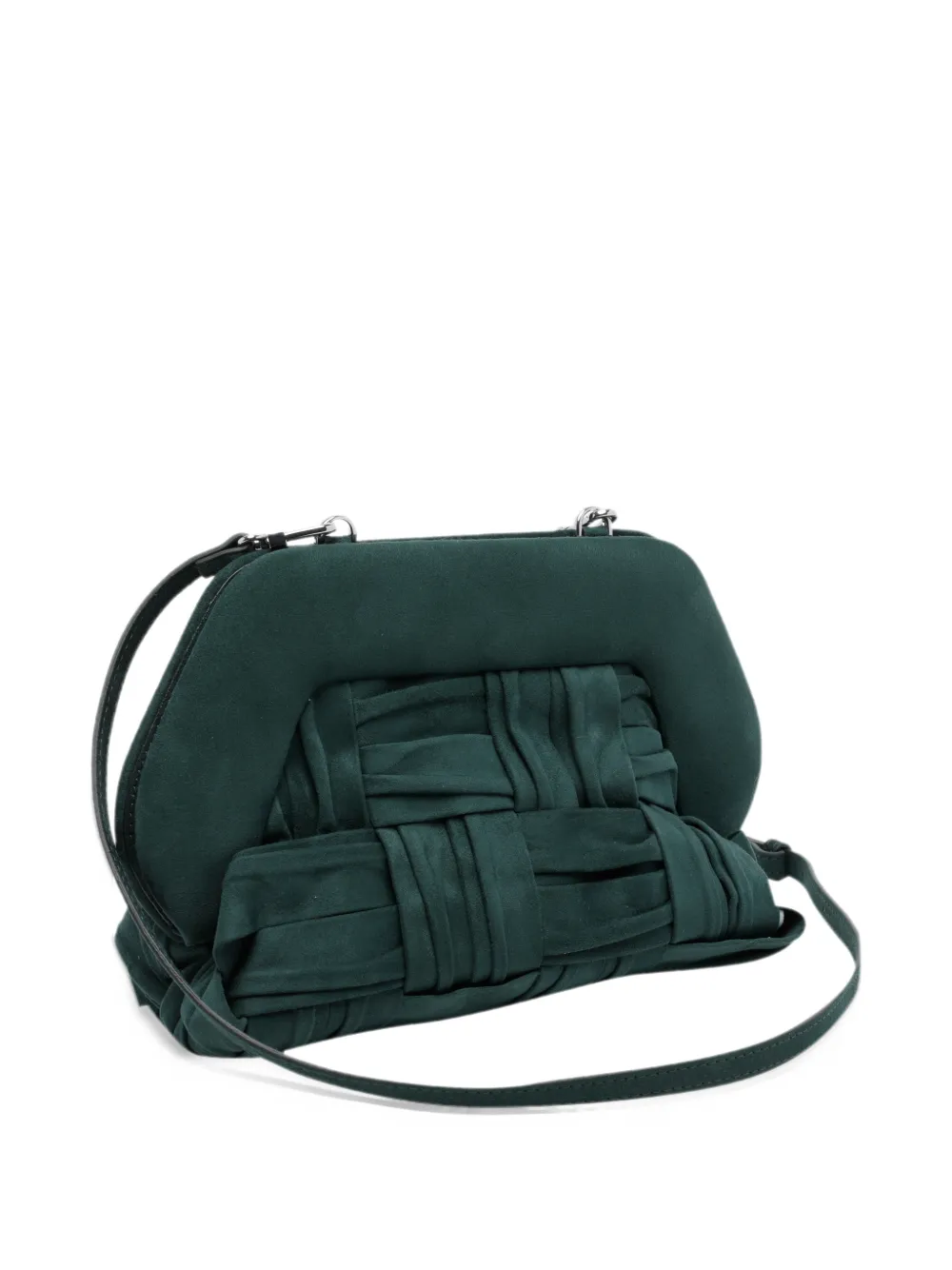 Themoirè Bios Intreccio gedrapeerde clutch Groen