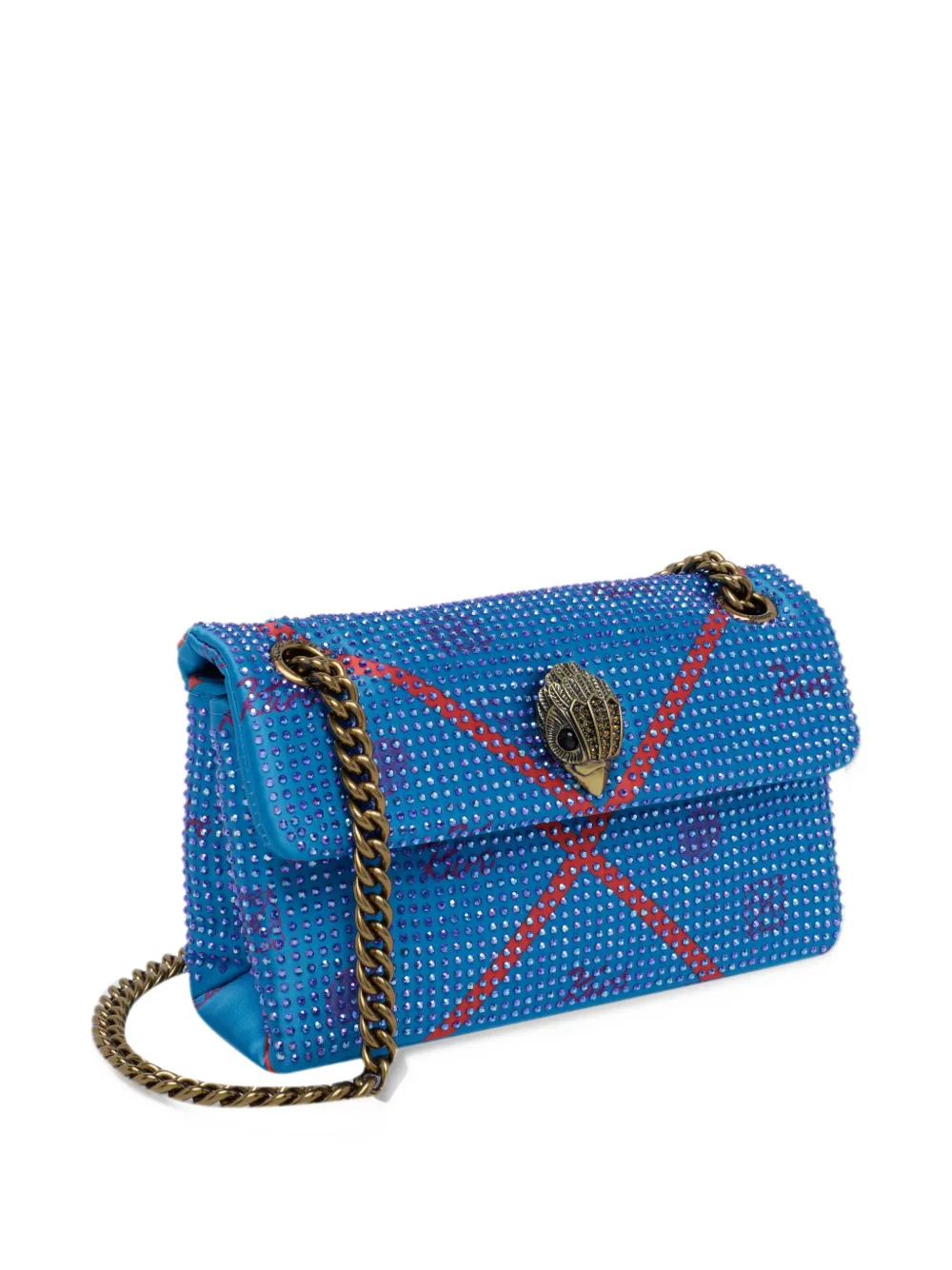 Kurt Geiger London Kensington 17 crystal-embellished shoulder bag Blauw