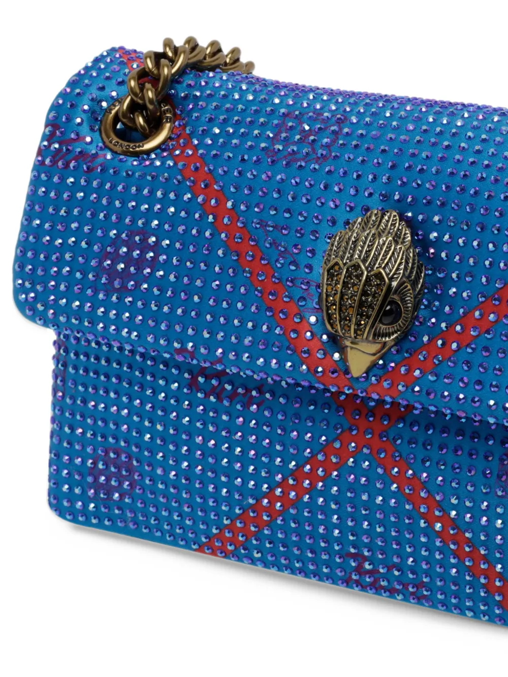 Kurt Geiger London Kensington 17 crystal-embellished shoulder bag Blauw