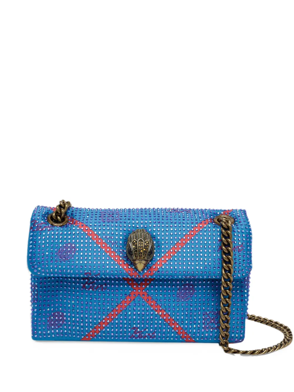 Kurt Geiger London Kensington 17 crystal-embellished shoulder bag Blauw