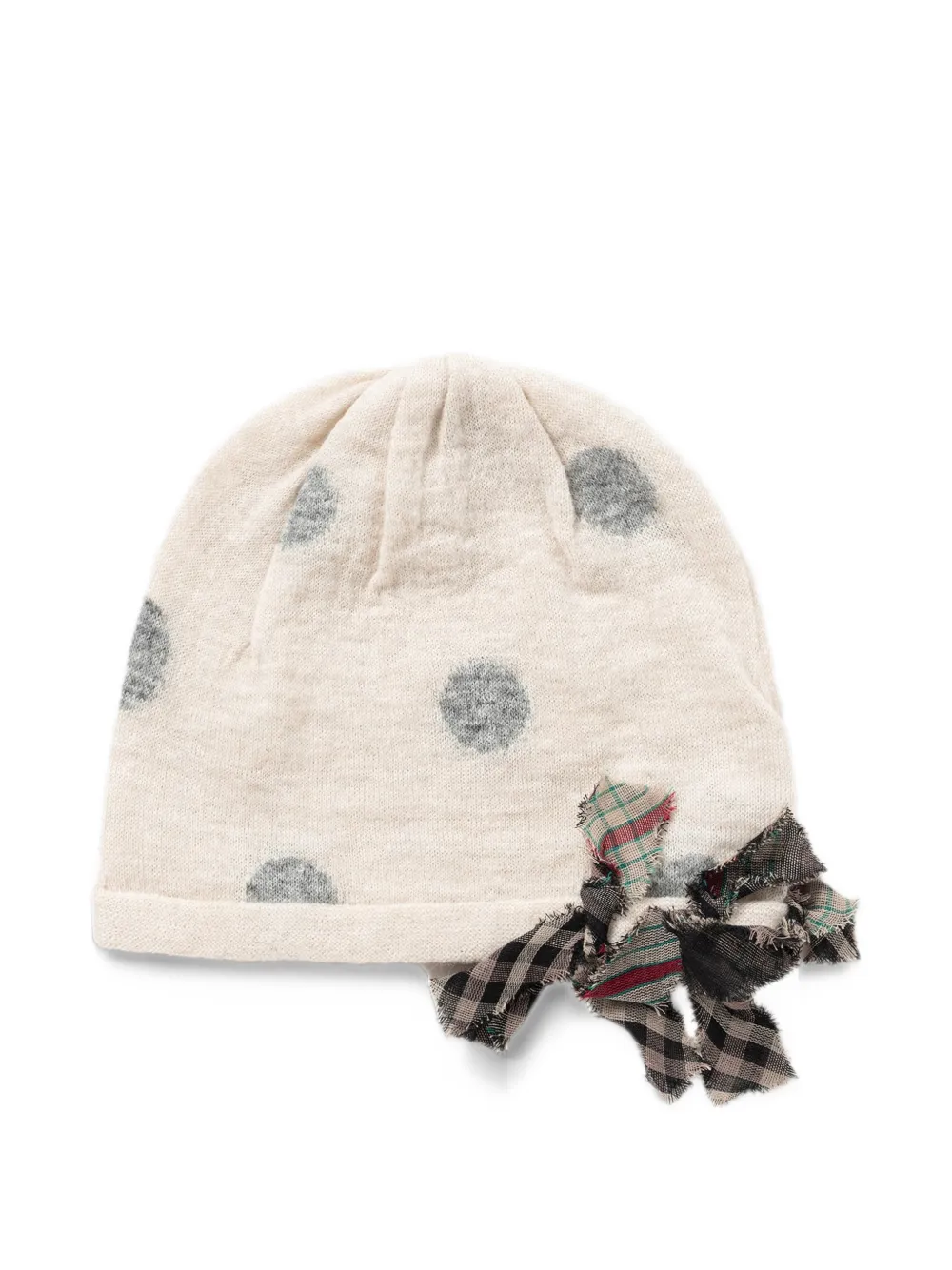 PERVERZE Muts met jacquard-stippen en strikdetail Wit