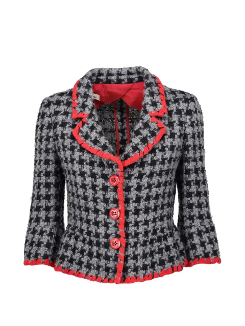 Moschino Cheap & Chic houndstooth-pattern ruffled-trim jacket